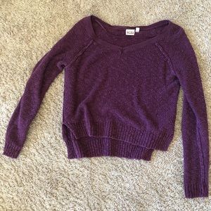 Mudd Purple Cozy Cropped Sweater